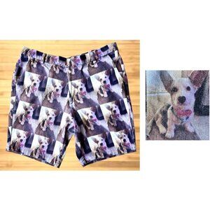 Print All Over Me Corgi Dog Shorts Unisex Large PAOM Pockets Christmas Birthday